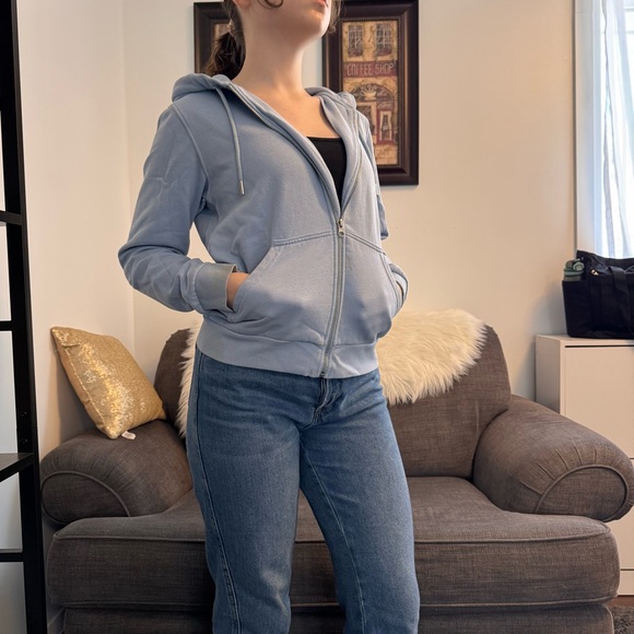 H&M Baby Blue Zip Hoodie - Picture 3 of 4